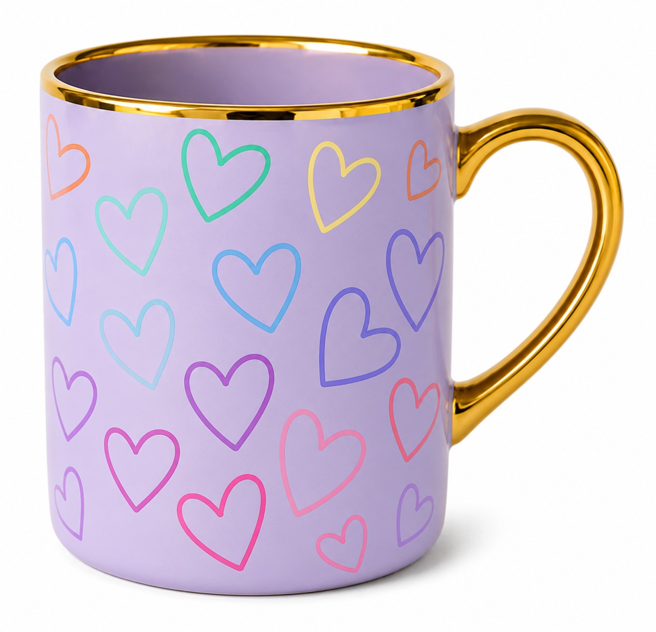 Taza de Ceramica con bordes Dorados - Imagen 2