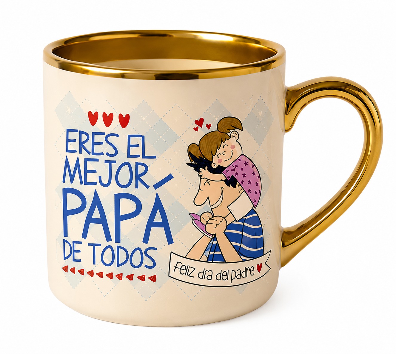 Taza de Ceramica con bordes Dorados - Imagen 5